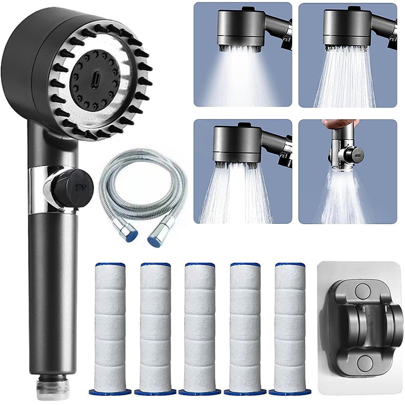 High Pressure Shower Head Handheld - High Pressure Massage Showerhead 4 Modes