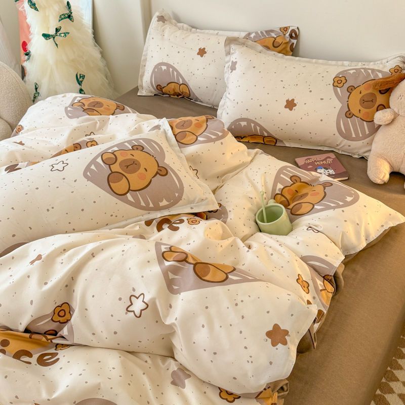 Duvet Cover Sets With Zipper - Ins Bear Duvet Cover Set with