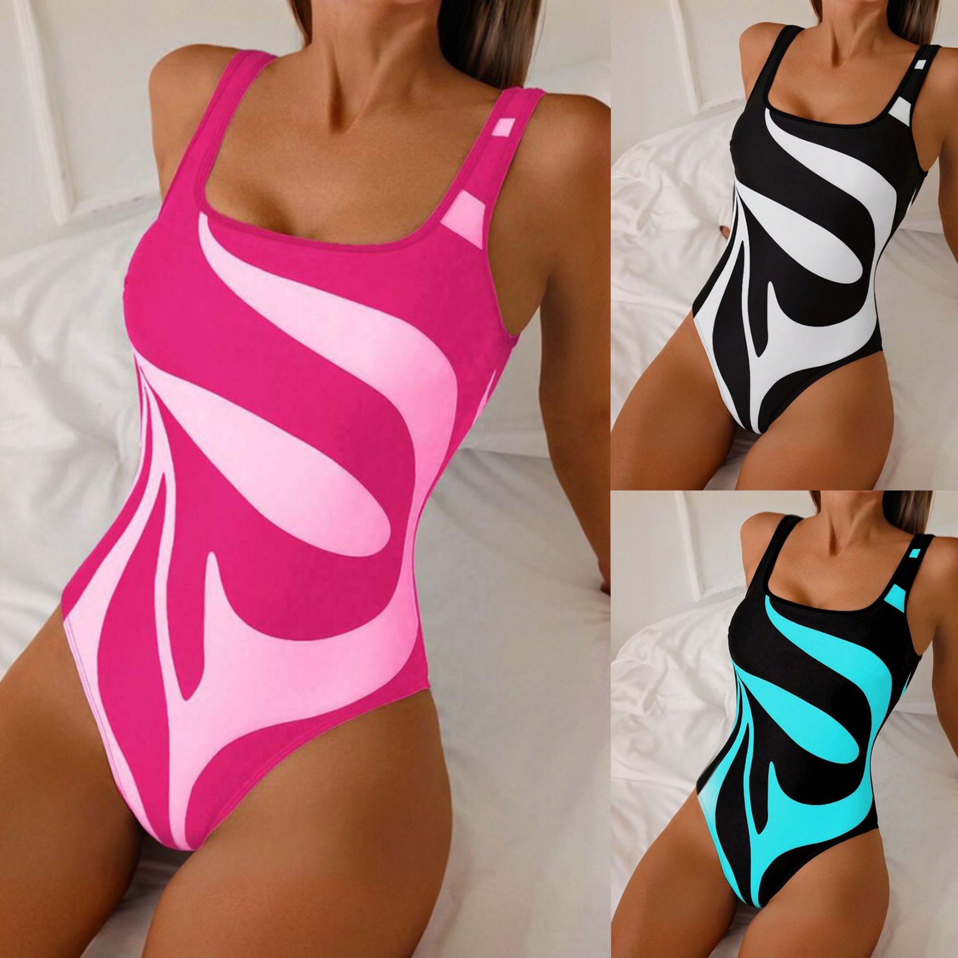 Bath - Woman Tankini Abstract Print Bikini High