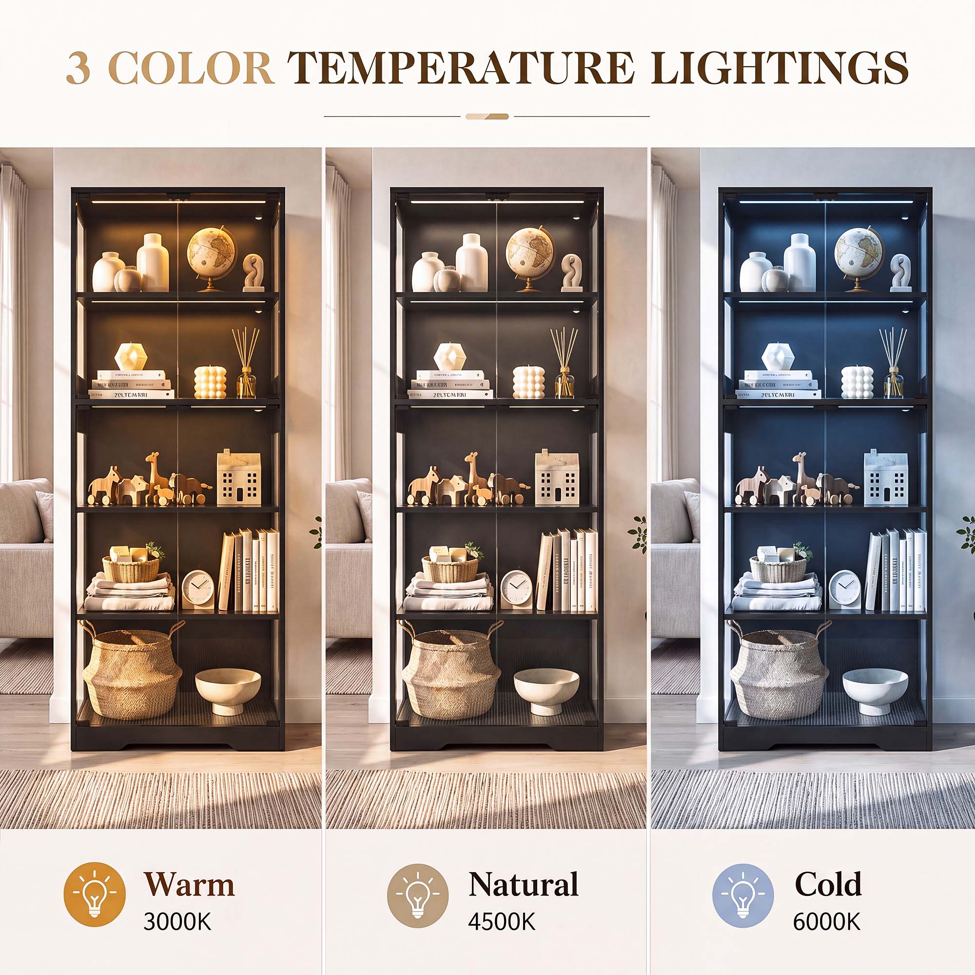 TCGBKAF 5‑Tier Display Cabinet - Storage & Organization recension och pris
