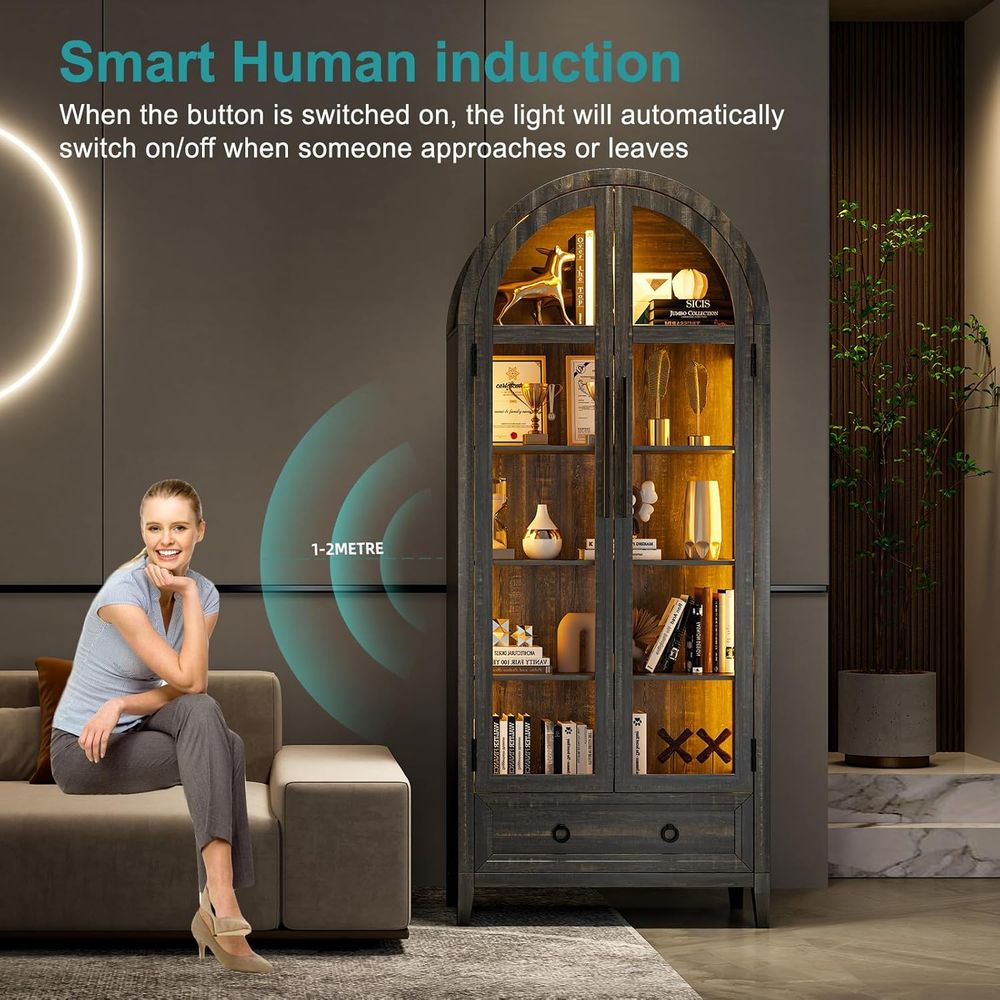 73 Arched Glass Display Cabine - Lighting recension och pris