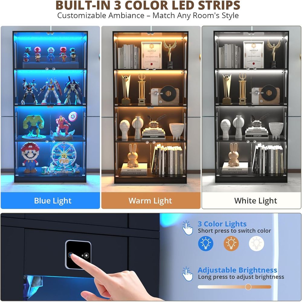 65 Glass Door Display Cabinet, - Storage & Organization recension och pris