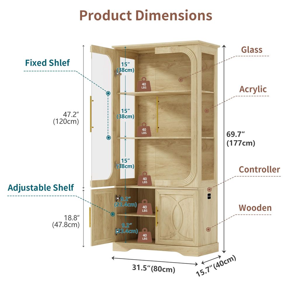 Display Cabinet with Glass Doo - Storage & Organization recension och pris