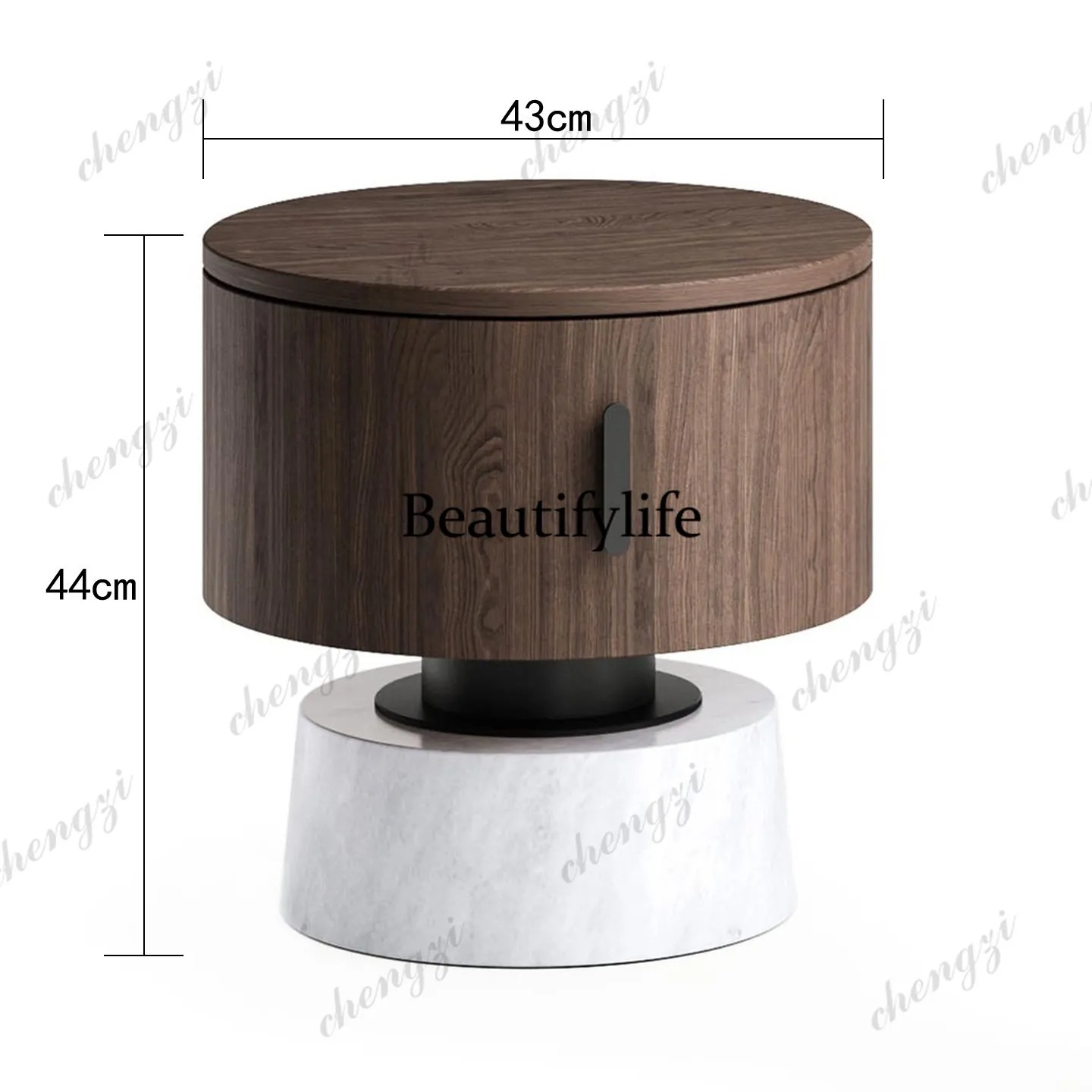 C178Round solid wood bedside t - Storage & Organization recension och pris