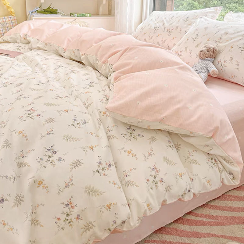 Ins Pink Flowers Bedding Set F - Aesthetic Floral Duvet Cover recension och pris