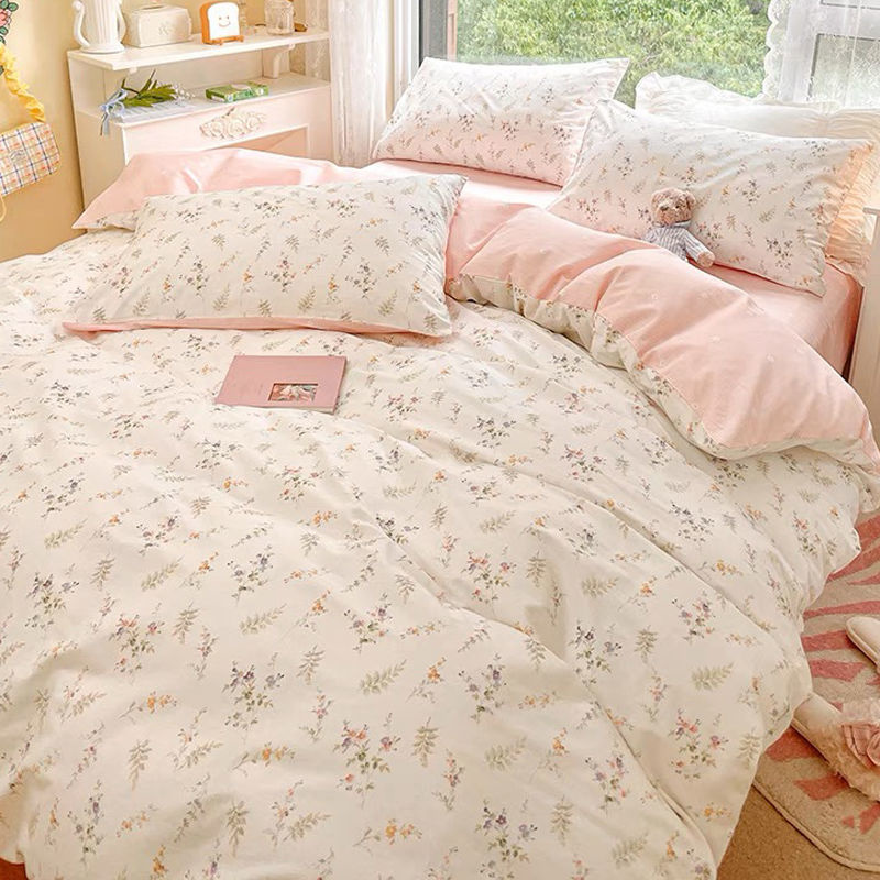 Ins Pink Flowers Bedding Set F - Aesthetic Floral Duvet Cover recension och pris