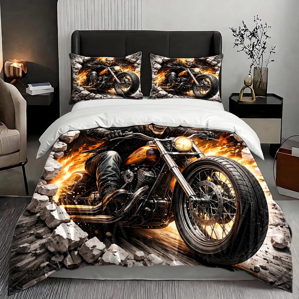 Ghost Rider Flame Skull Motorc - Duvet Cover Sets With Zipper recension och pris