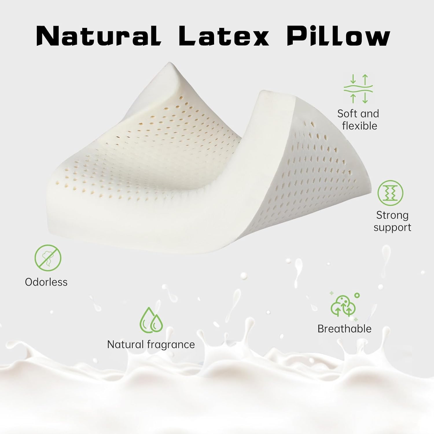 Thai Natural Latex Pillow for  - Memory Foam Orthopedic Pillow Neck Pain recension och pris
