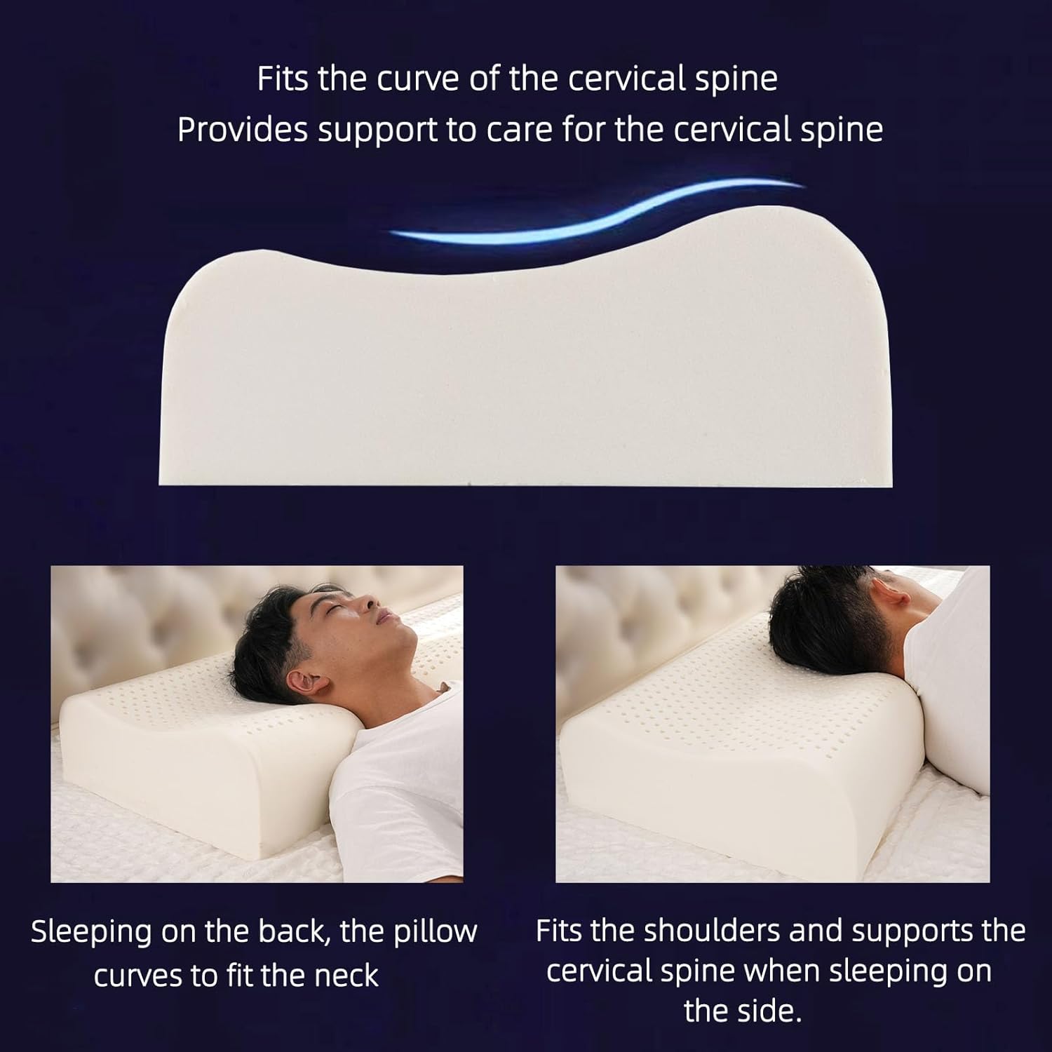 Thai Natural Latex Pillow for  - Memory Foam Orthopedic Pillow Neck Pain recension och pris