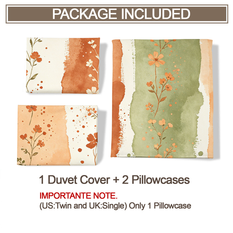 Duvet Cover Watercolor Striped - Aesthetic Floral Duvet Cover recension och pris