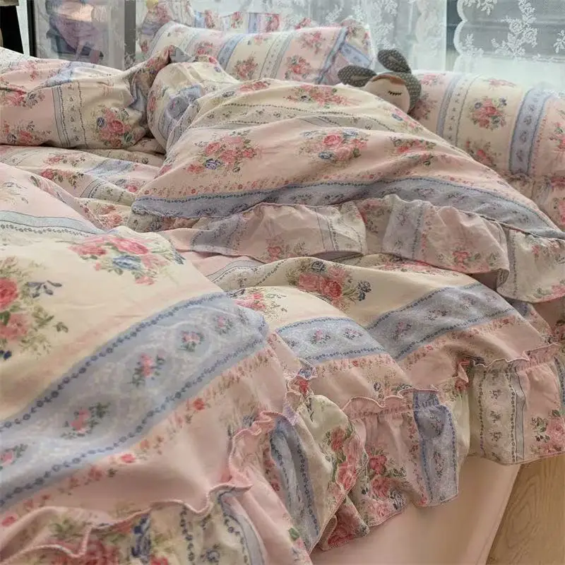 Korean Style Princess Floral B - Aesthetic Floral Duvet Cover recension och pris