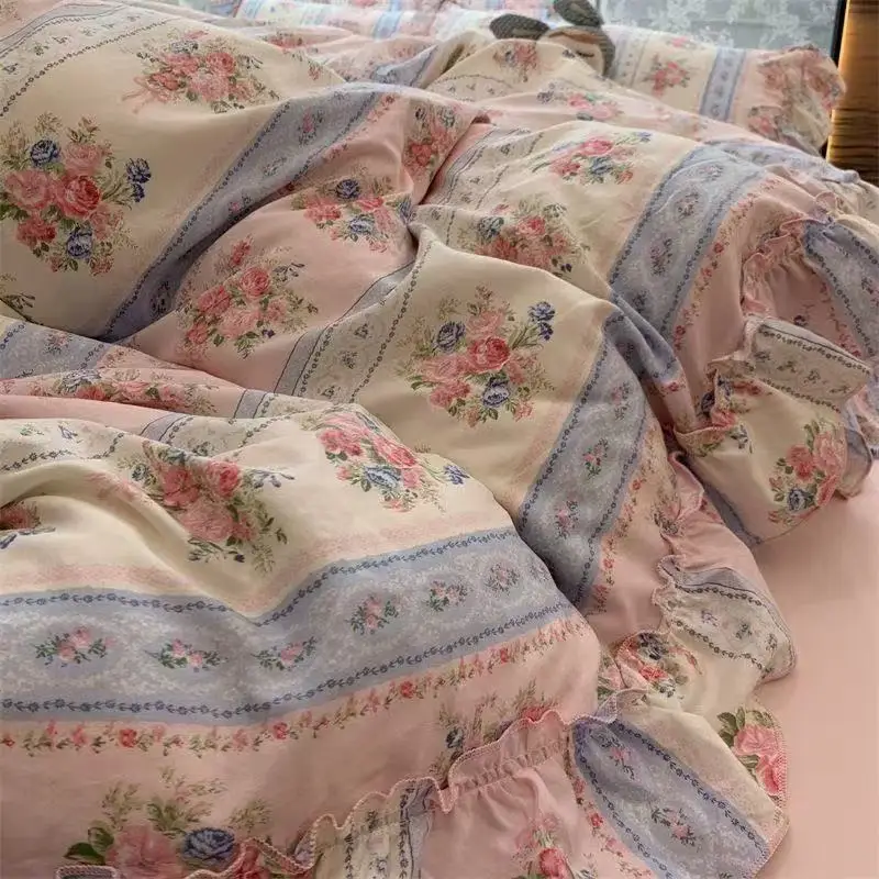 Korean Style Princess Floral B - Aesthetic Floral Duvet Cover recension och pris
