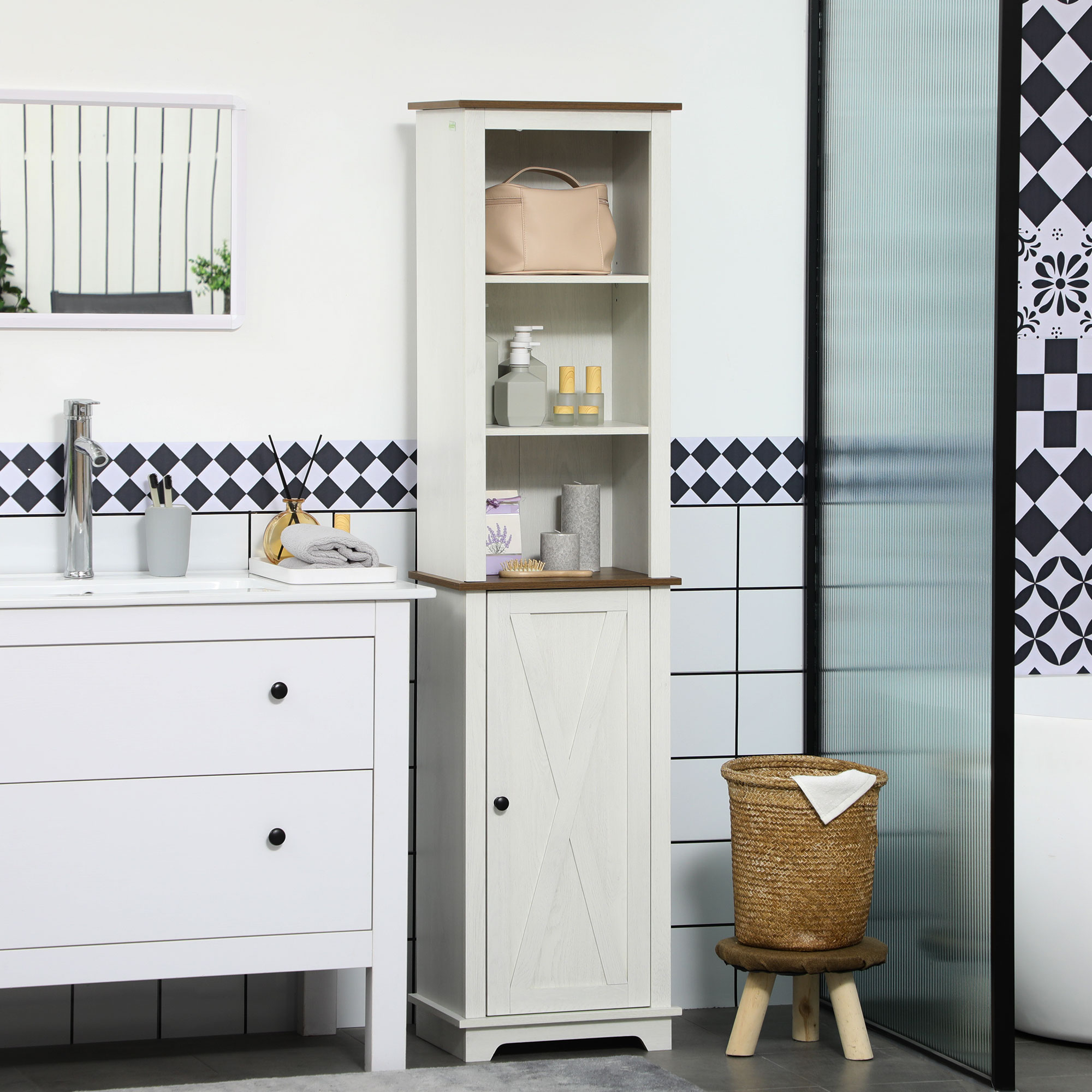Farmhouse Bathroom Cabinet, Ta - Storage & Organization recension och pris