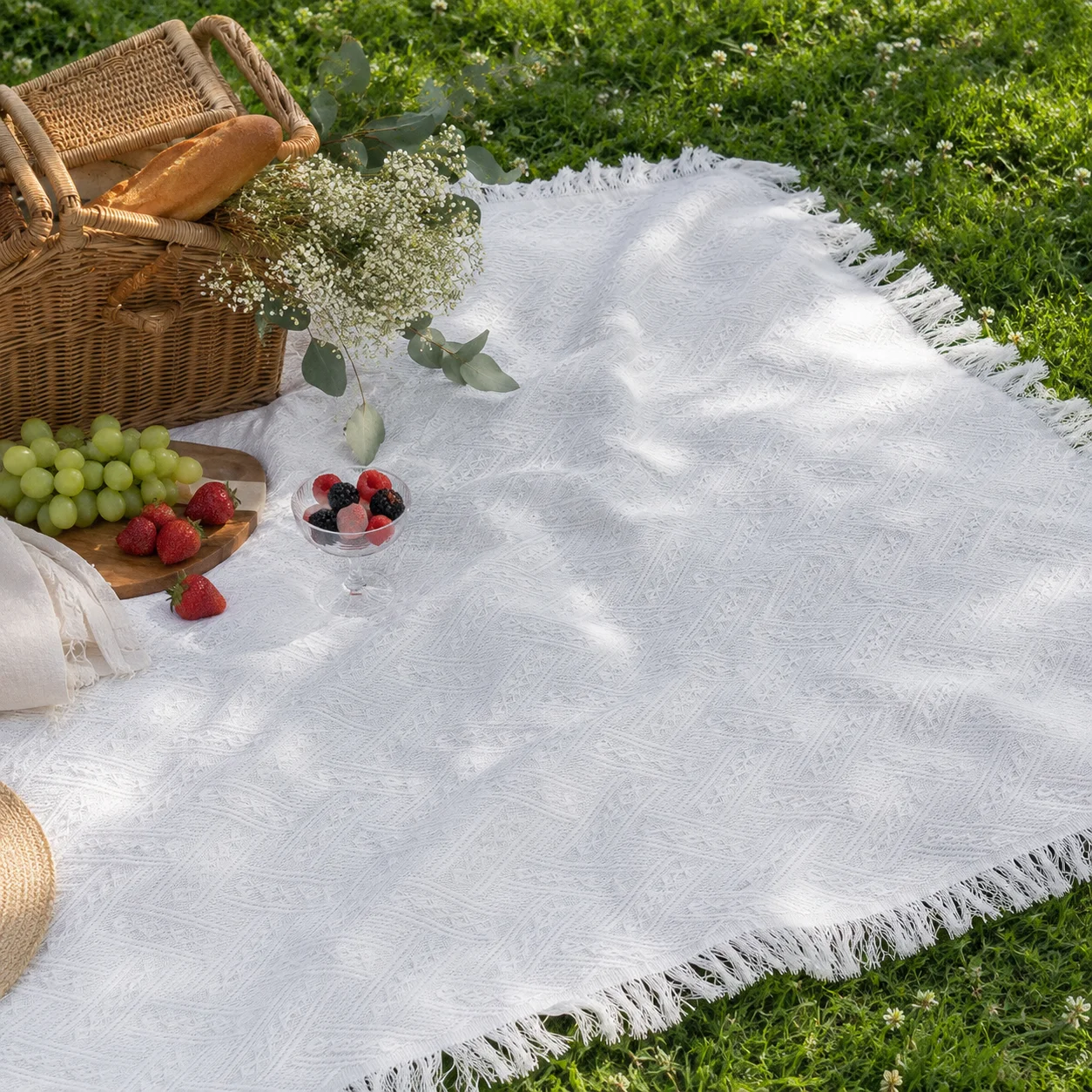 Boho Picnic Blanket Outdoor Ca - Boho Throw Blanket Fringe recension och pris