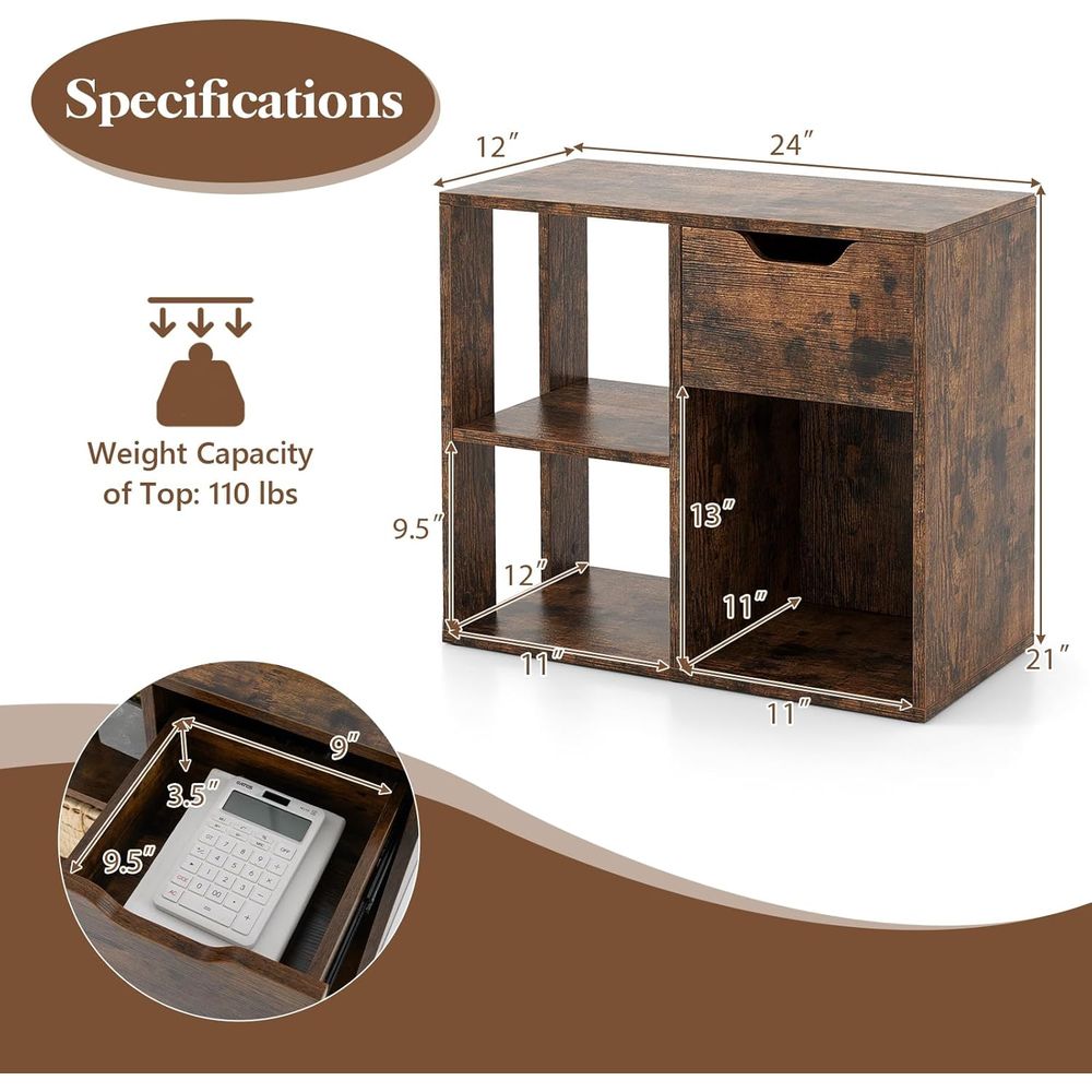 3-Tier Wooden Cube Bookshelf f - Storage & Organization recension och pris