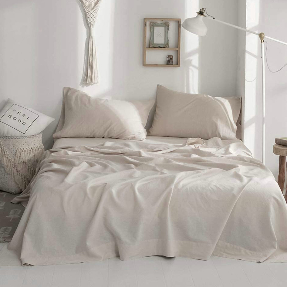 100% Linen Soft Bed Sheets, Qu - Fitted Bed Sheets Deep Pocket recension och pris