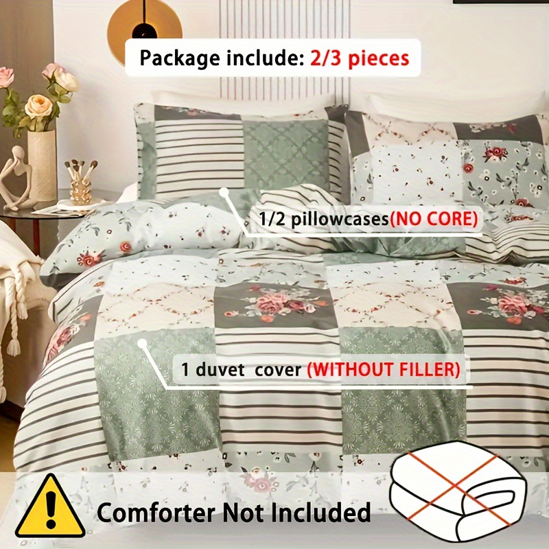 2/3PCS Green Floral Duvet Cove - Aesthetic Floral Duvet Cover recension och pris