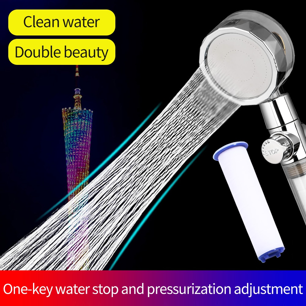 New Propeller Driven Shower He - High Pressure Shower Head Handheld recension och pris