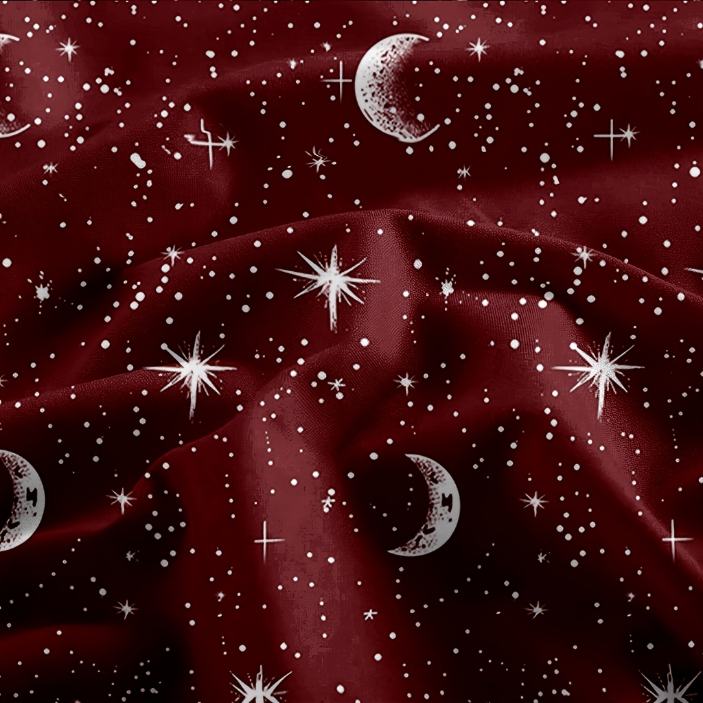 4Pcs Red Moon And Star Print M - Fitted Bed Sheets Deep Pocket recension och pris