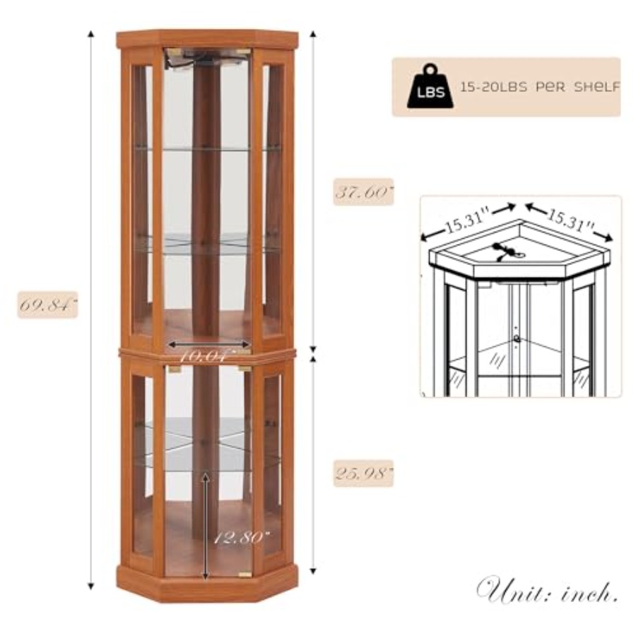 Corner curio cabinet for livin - Storage & Organization recension och pris