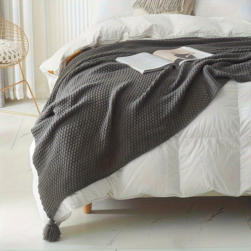 Boho Knitted Throw Blanket Dec - Boho Throw Blanket Fringe recension och pris