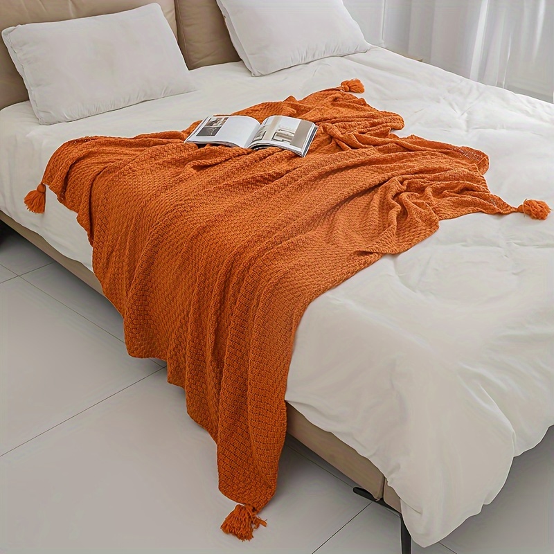 Boho Knitted Throw Blanket Dec - Boho Throw Blanket Fringe recension och pris