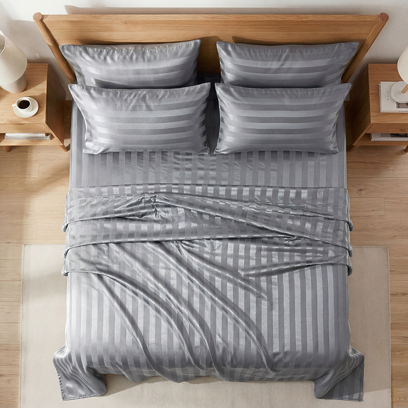 Wrinkle Resistant Striped Sati - Fitted Bed Sheets Deep Pocket recension och pris