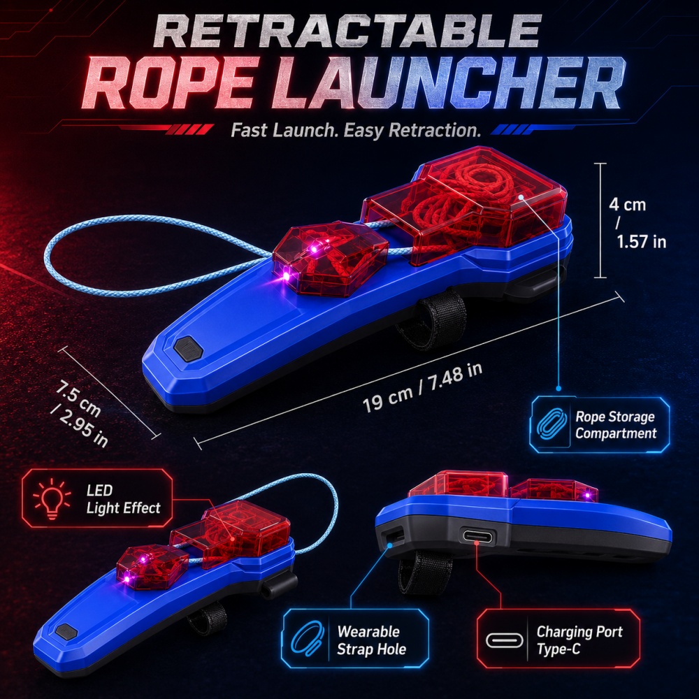 Rope Launcher Spider Web Shoot - Lighting recension och pris