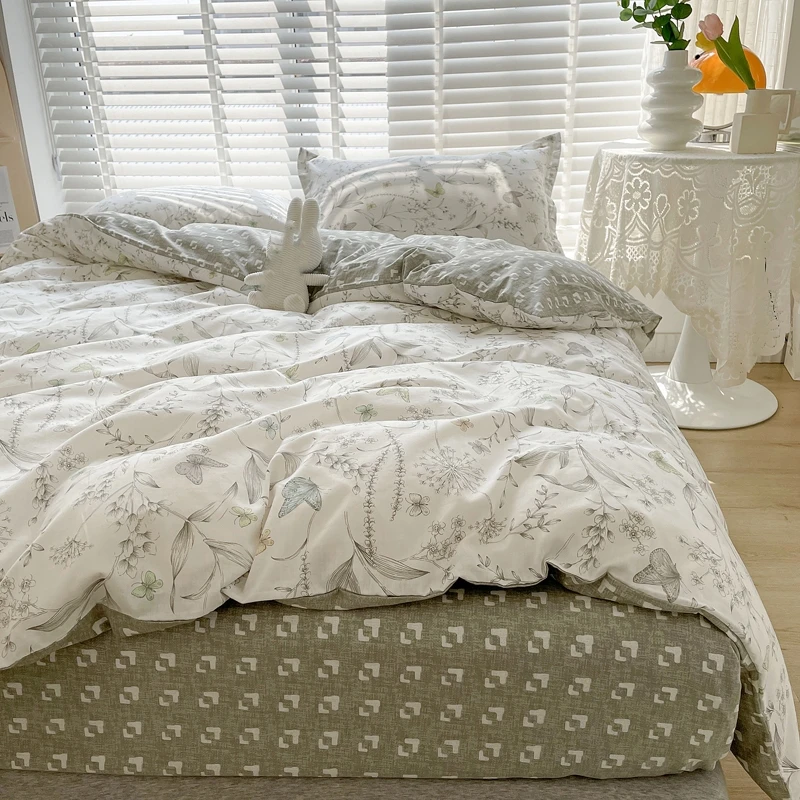 3pcs 100% Cotton Duvet Cover S - Aesthetic Floral Duvet Cover recension och pris