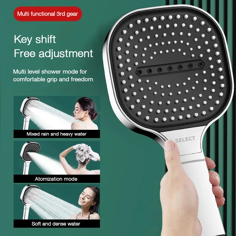 13cm Large Panel Nozzle 3 Mode - High Pressure Shower Head Handheld recension och pris