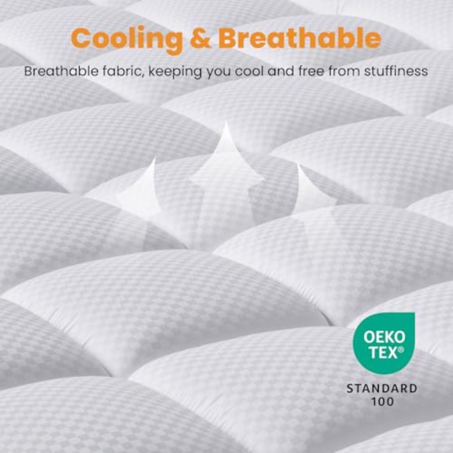 Size Mattress Pad - Cooling Br - Waterproof Mattress Protector Breathable recension och pris