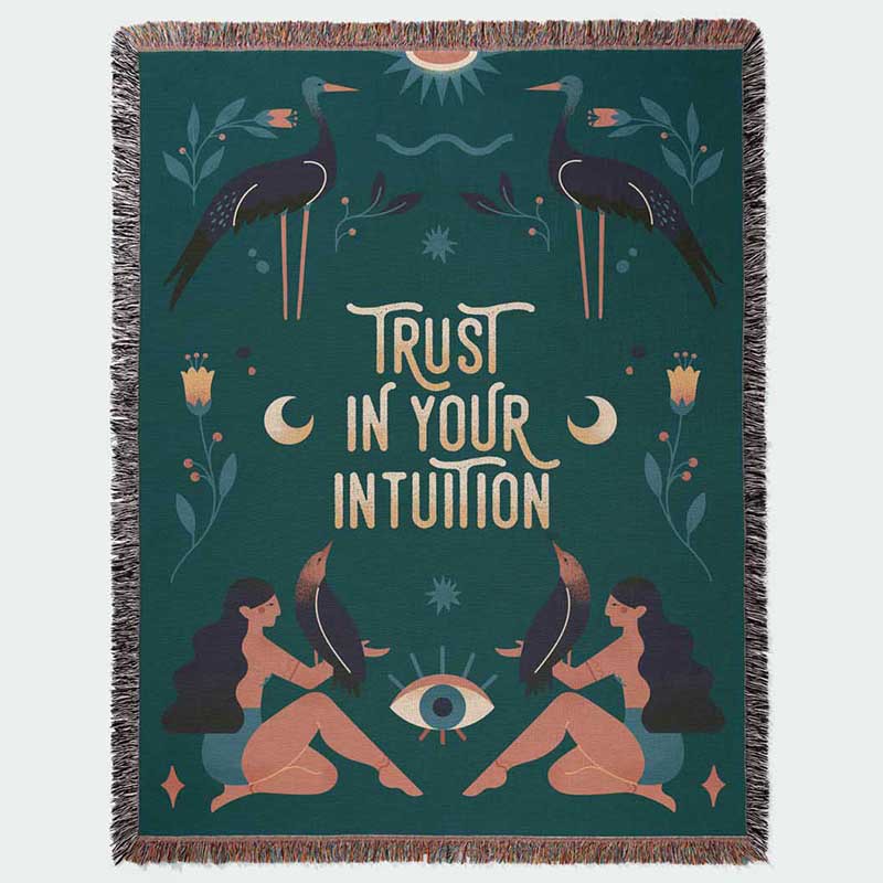 Trust Your Intuition Woven Tap - Boho Throw Blanket Fringe recension och pris