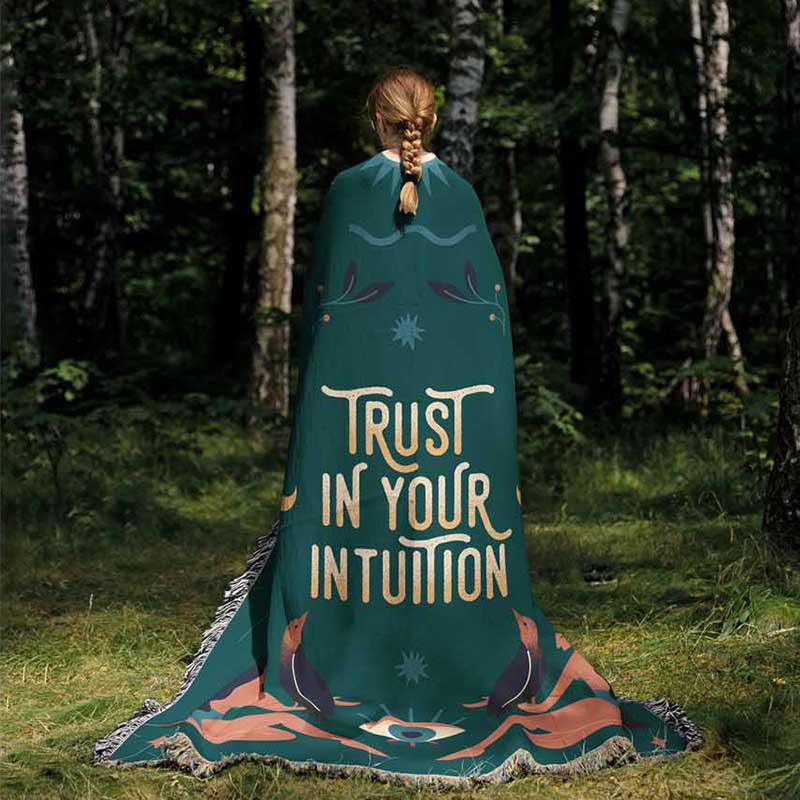 Trust Your Intuition Woven Tap - Boho Throw Blanket Fringe recension och pris