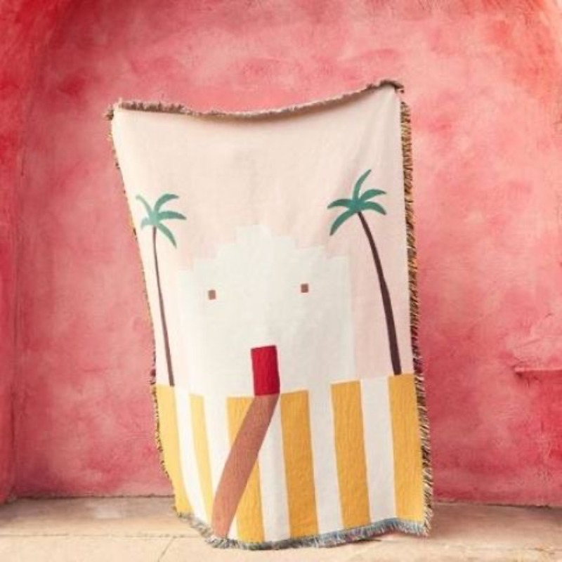 Pastel Pink Desert Adobe Throw - Boho Throw Blanket Fringe recension och pris