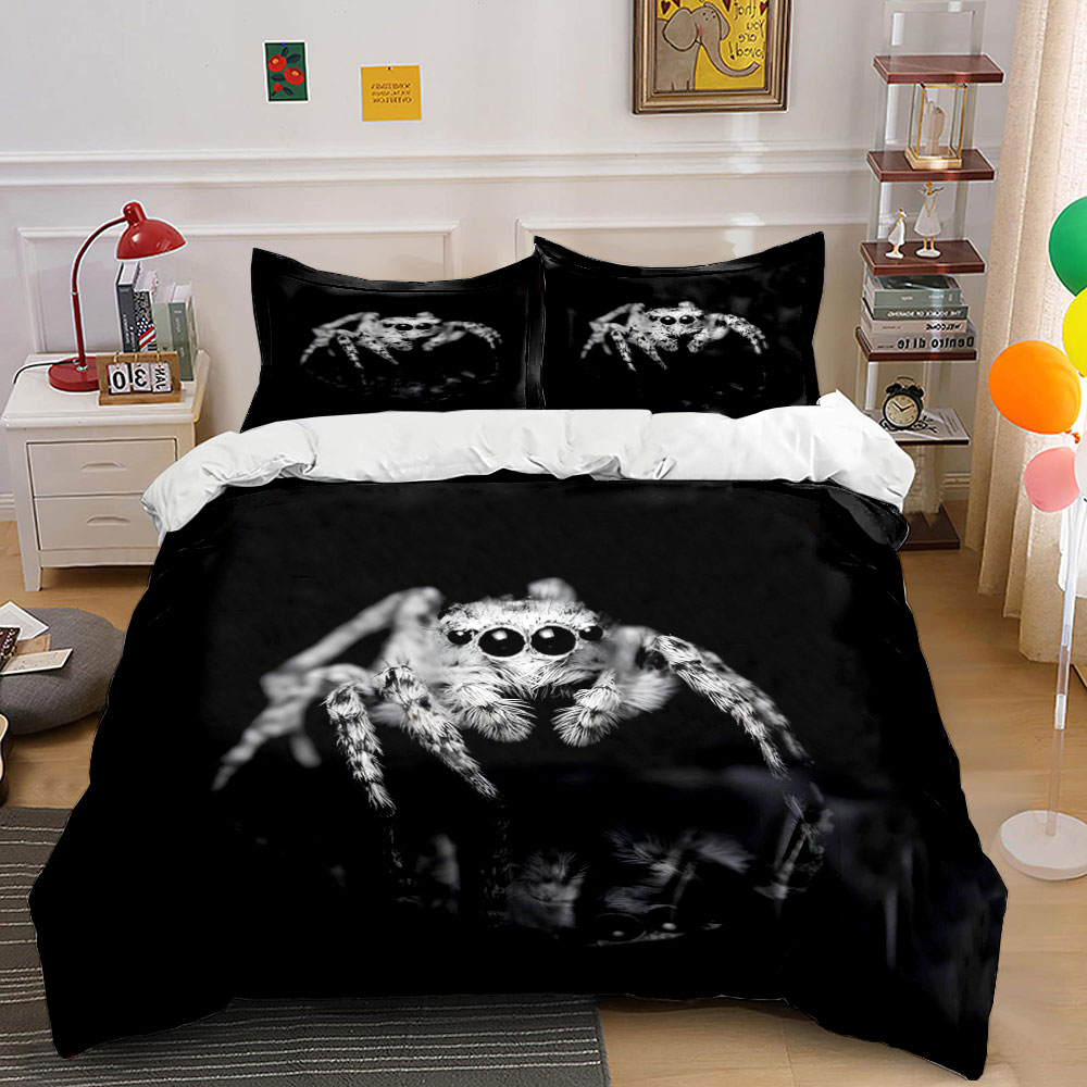 Jumping Spider Black and White - Duvet Cover Sets With Zipper recension och pris