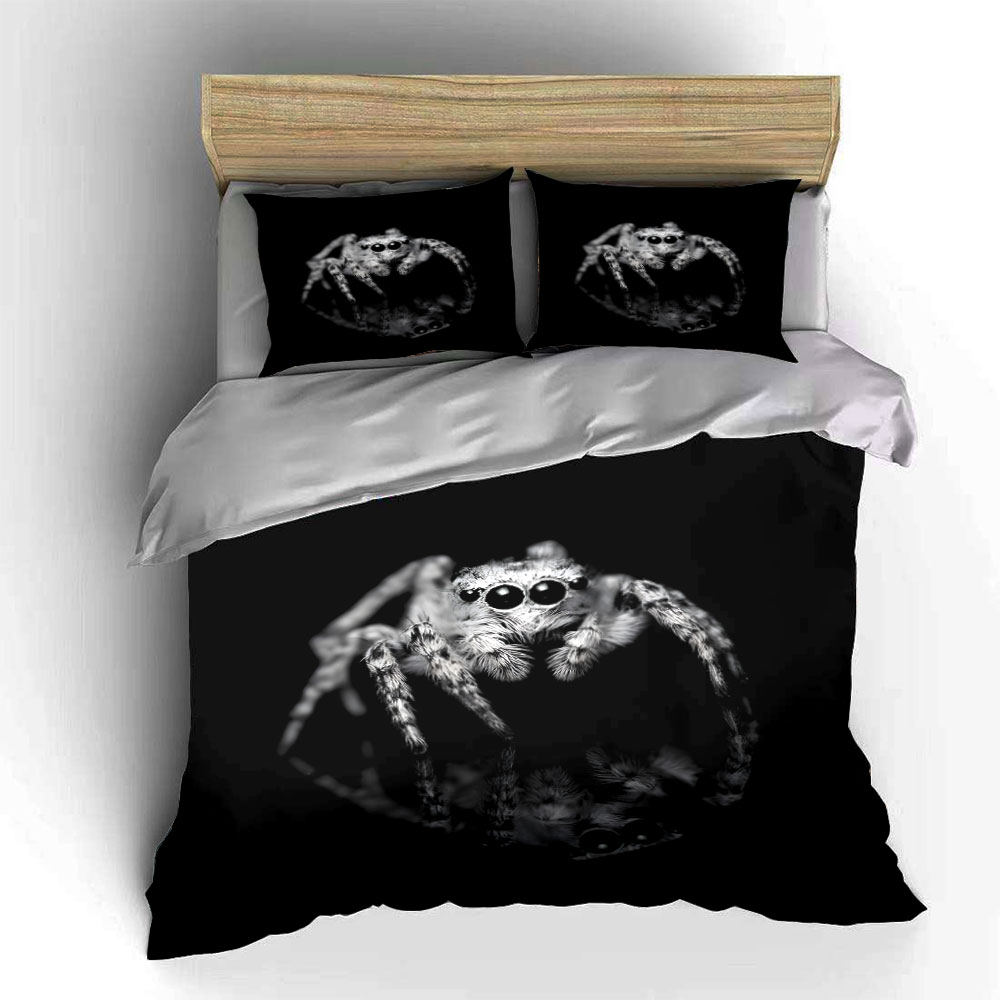 Jumping Spider Black and White - Duvet Cover Sets With Zipper recension och pris